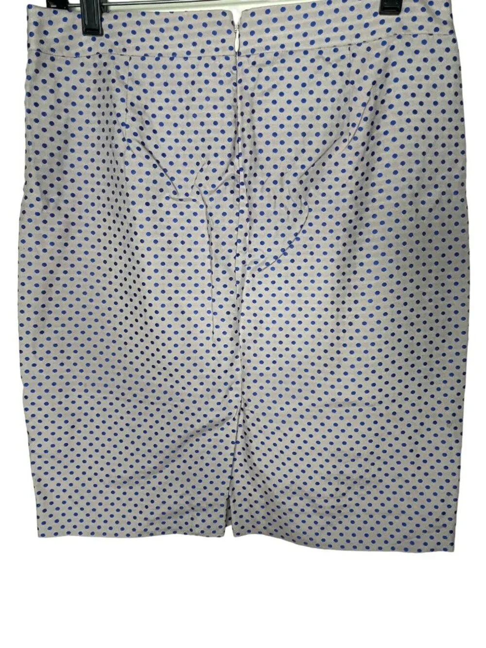 J Crew Pencil Skirt Womens 4 Gray Blue Polka Dot Career Office Classic